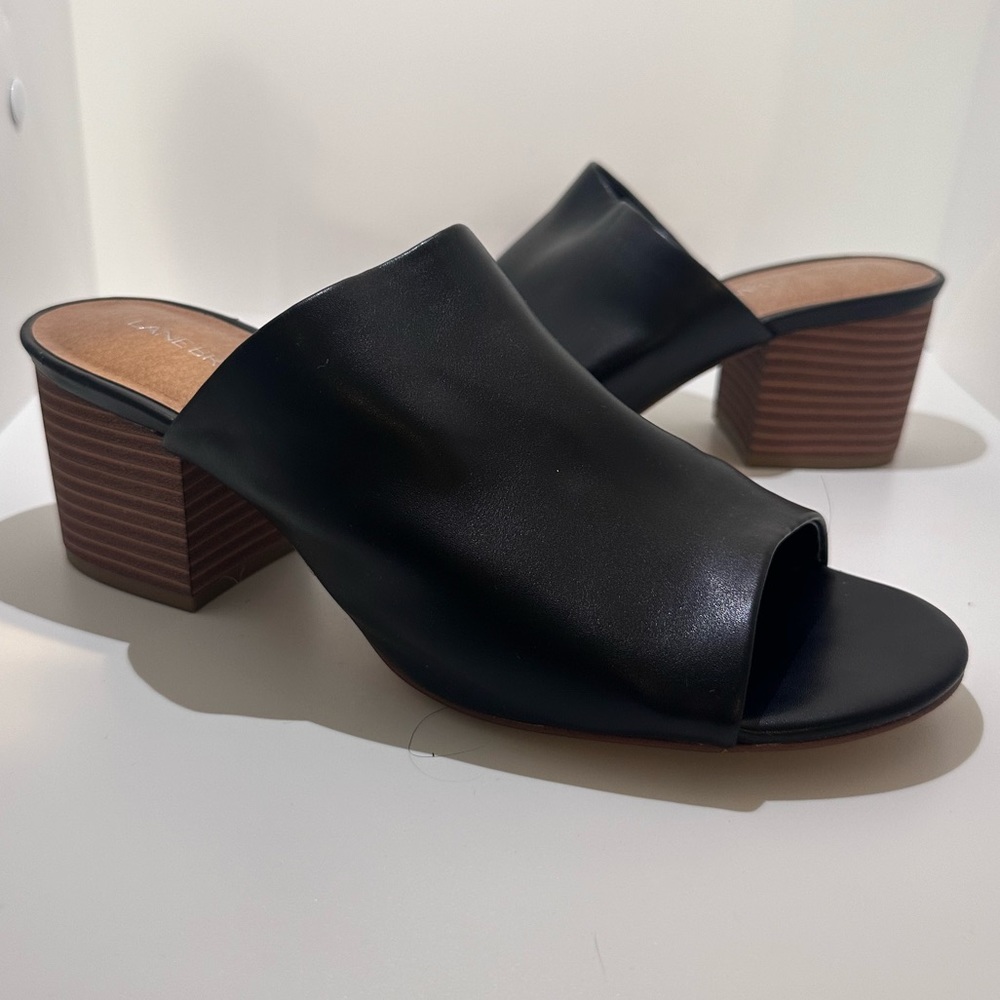 Black slip-on, thick heel